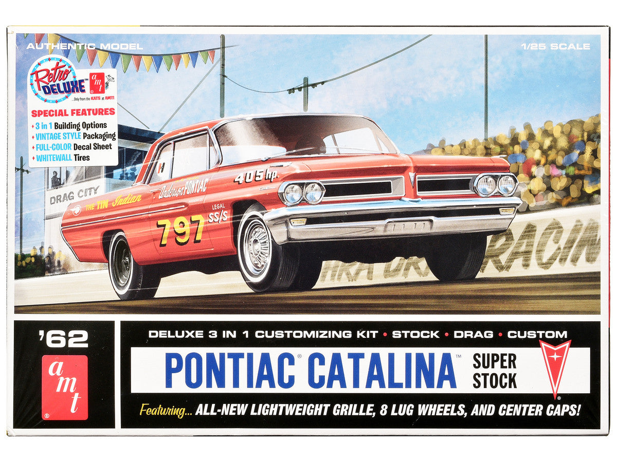 Skill 2 Model Kit 1962 Pontiac Catalina Super Stock 3-in-1 Kit 1/25 Scale Model by AMT LuxuryLifeWay Online Store