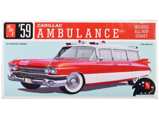 Skill 2 Model Kit 1959 Cadillac Ambulance with Gurney Accessory 1/25 Scale Model by AMT LuxuryLifeWay Online Store