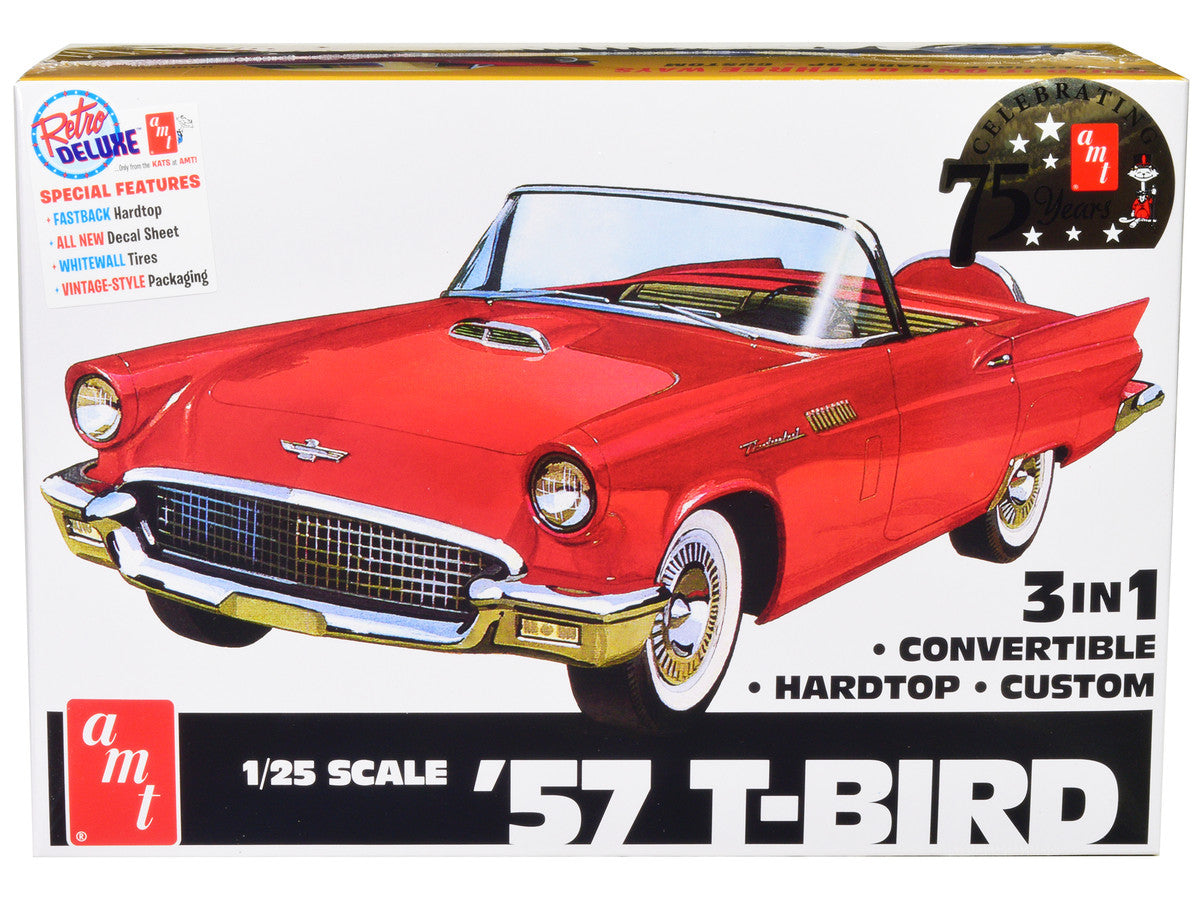 Skill 2 Model Kit 1957 Ford Thunderbird 3-in-1 Kit 1/25 Scale Model by AMT LuxuryLifeWay Online Store