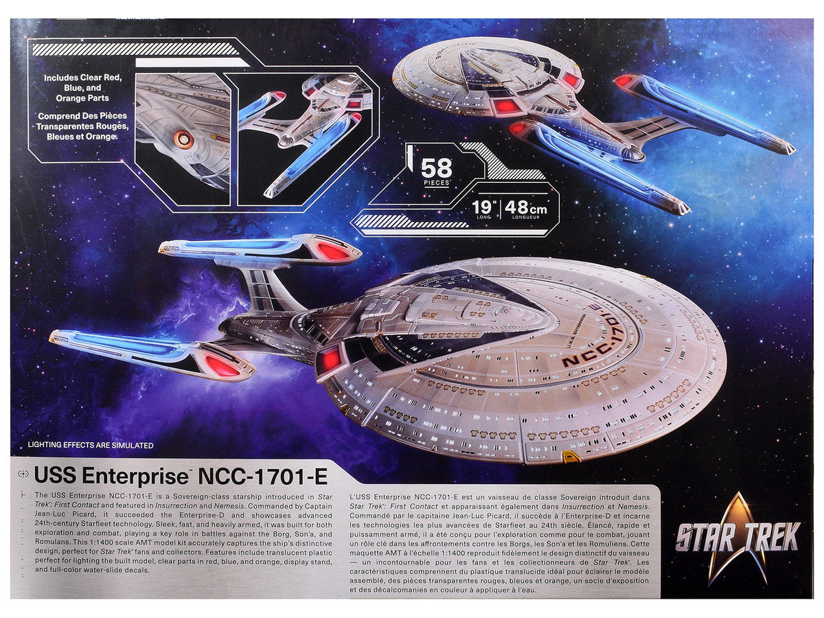 Skill 2 Model Kit U.S.S. Enterprise NCC-1701-E Space Ship "Star Trek: First Contact" (1996) Movie 1/1400 Scale Model by AMT LuxuryLifeWay Online Store