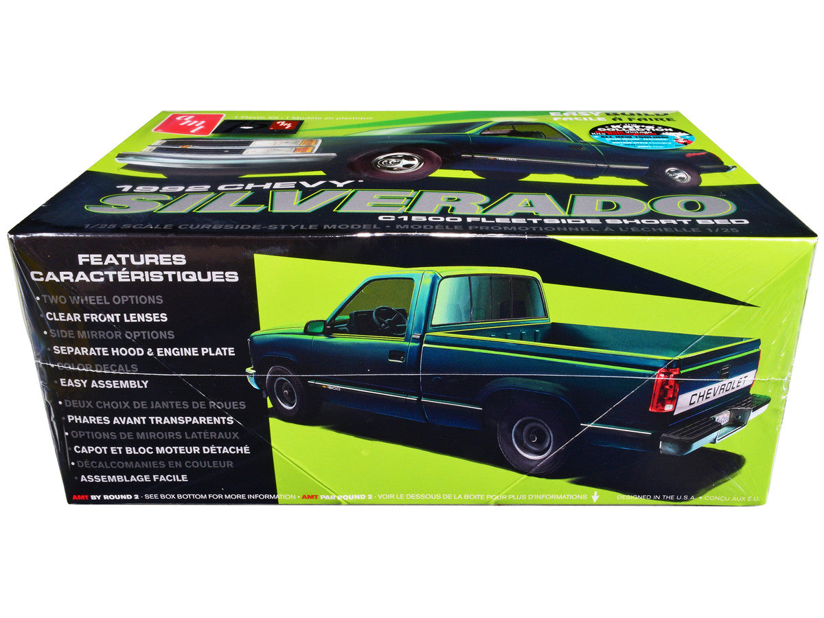 Skill 2 Model Kit 1992 Chevrolet Silverado C1500 Fleetside Short Bed Pickup Truck "Easy Build" 1/25 Scale Model by AMT LuxuryLifeWay Online Store