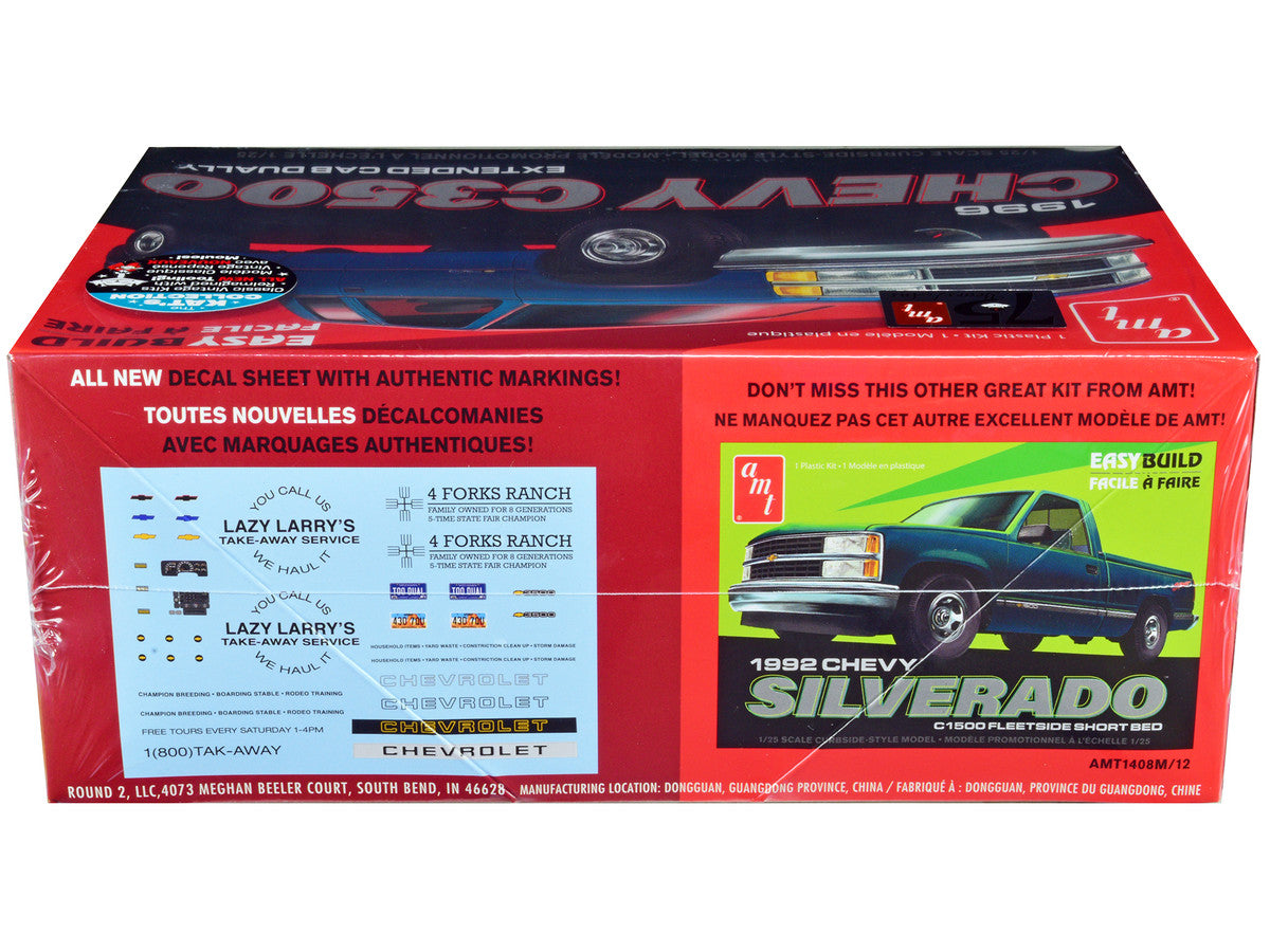 Skill 2 Model Kit 1996 Chevrolet C3500 Extended Cab Dually Pickup Truck "Easy Build" 1/25 Scale Model by AMT LuxuryLifeWay Online Store