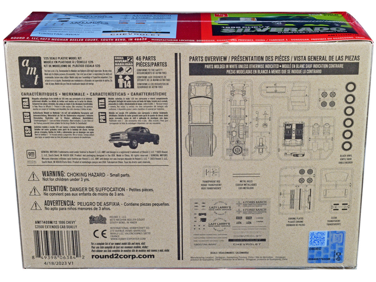 Skill 2 Model Kit 1996 Chevrolet C3500 Extended Cab Dually Pickup Truck "Easy Build" 1/25 Scale Model by AMT LuxuryLifeWay Online Store