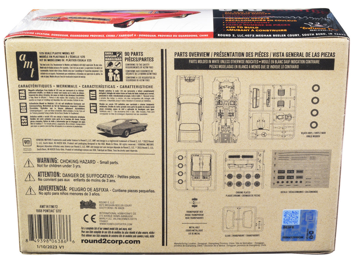 Skill 2 Model Kit 1968 Pontiac GTO Hardtop "Craftsman Plus" Series 1/25 Scale Model by AMT LuxuryLifeWay Online Store