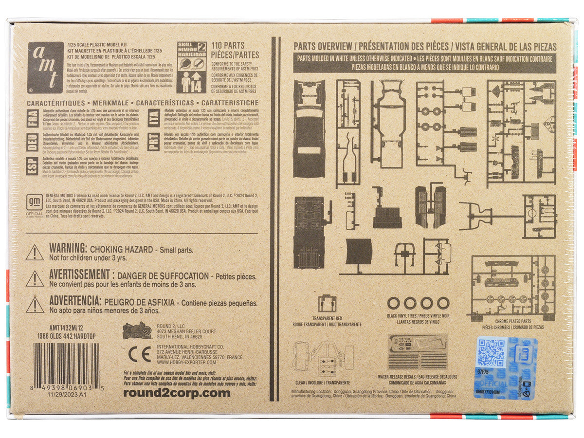 Skill 2 Model Kit 1966 Oldsmobile 442 W-30 Hardtop 1/25 Scale Model by AMT LuxuryLifeWay Online Store
