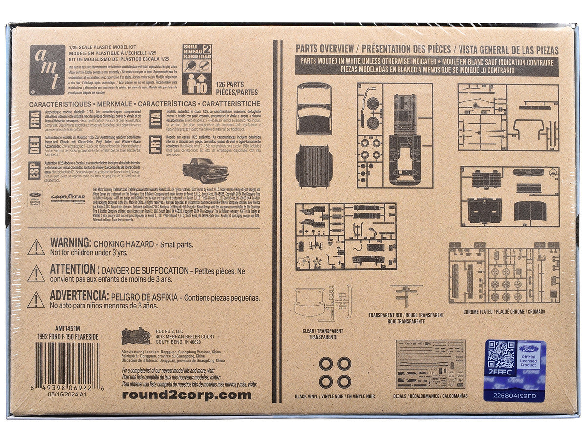 Skill 2 Model Kit 1992 Ford F-150 Flare Side Pickup Truck 1/25 Scale Model by AMT LuxuryLifeWay Online Store