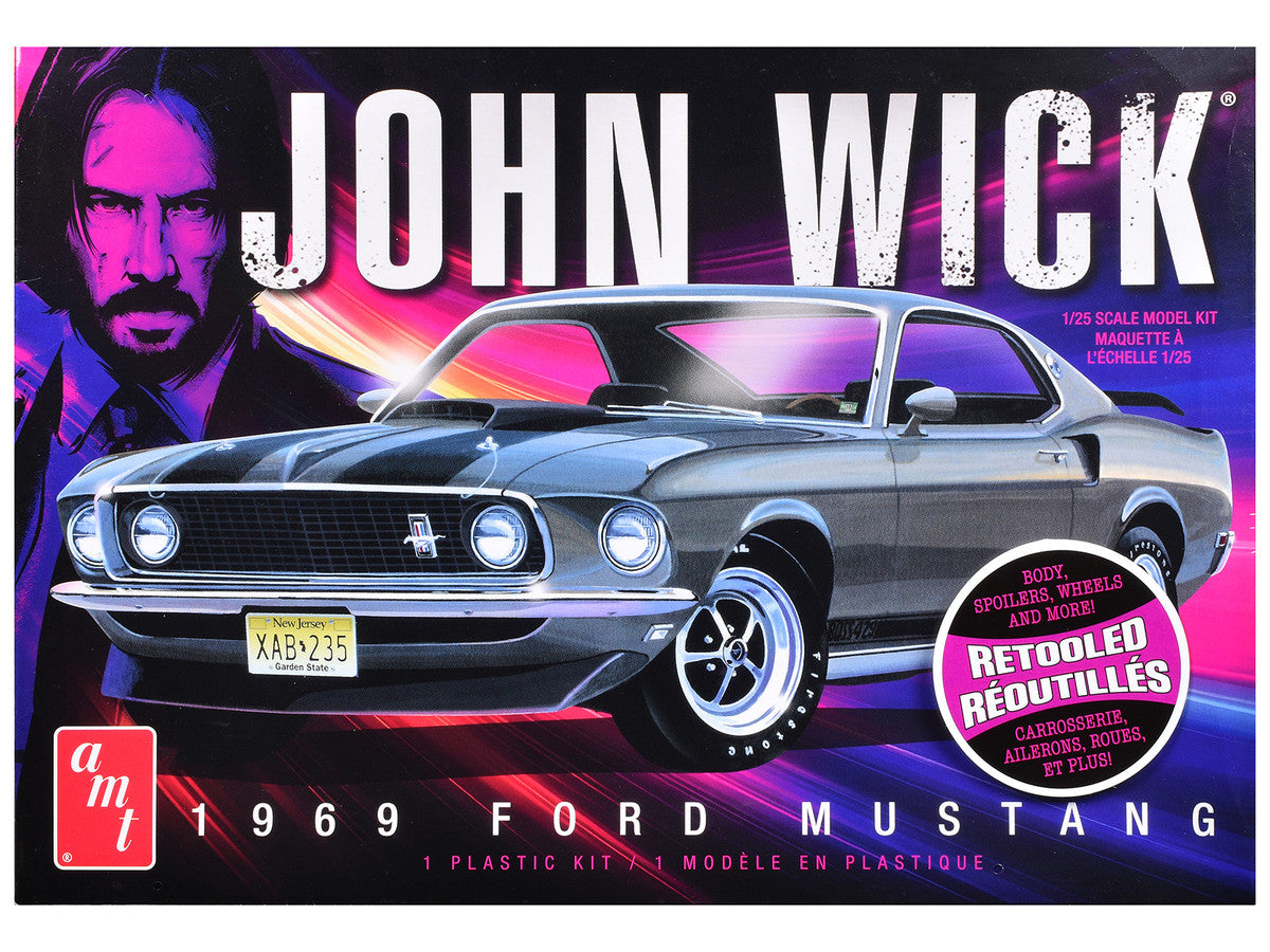 Skill 2 Model Kit 1969 Ford Mustang "John Wick" (2014) Movie 1/25 Plastic Model by AMT LuxuryLifeWay Online Store