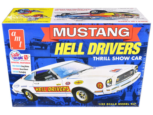 Skill 2 Model Kit 1977 Ford Mustang "Hell Drivers" Thrill Show Car 1/25 Scale Model by AMT LuxuryLifeWay Online Store