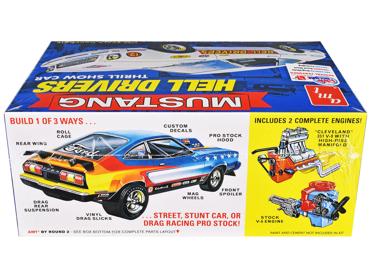 Skill 2 Model Kit 1977 Ford Mustang "Hell Drivers" Thrill Show Car 1/25 Scale Model by AMT LuxuryLifeWay Online Store