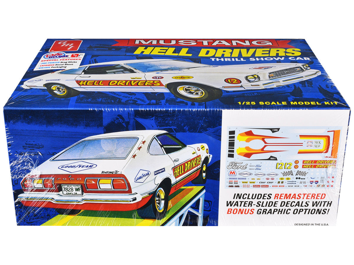 Skill 2 Model Kit 1977 Ford Mustang "Hell Drivers" Thrill Show Car 1/25 Scale Model by AMT LuxuryLifeWay Online Store