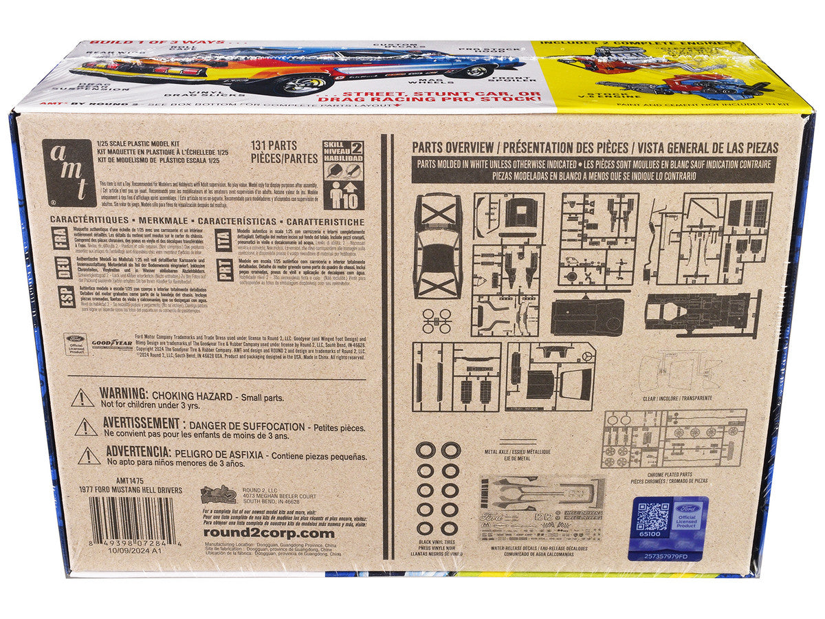 Skill 2 Model Kit 1977 Ford Mustang "Hell Drivers" Thrill Show Car 1/25 Scale Model by AMT LuxuryLifeWay Online Store