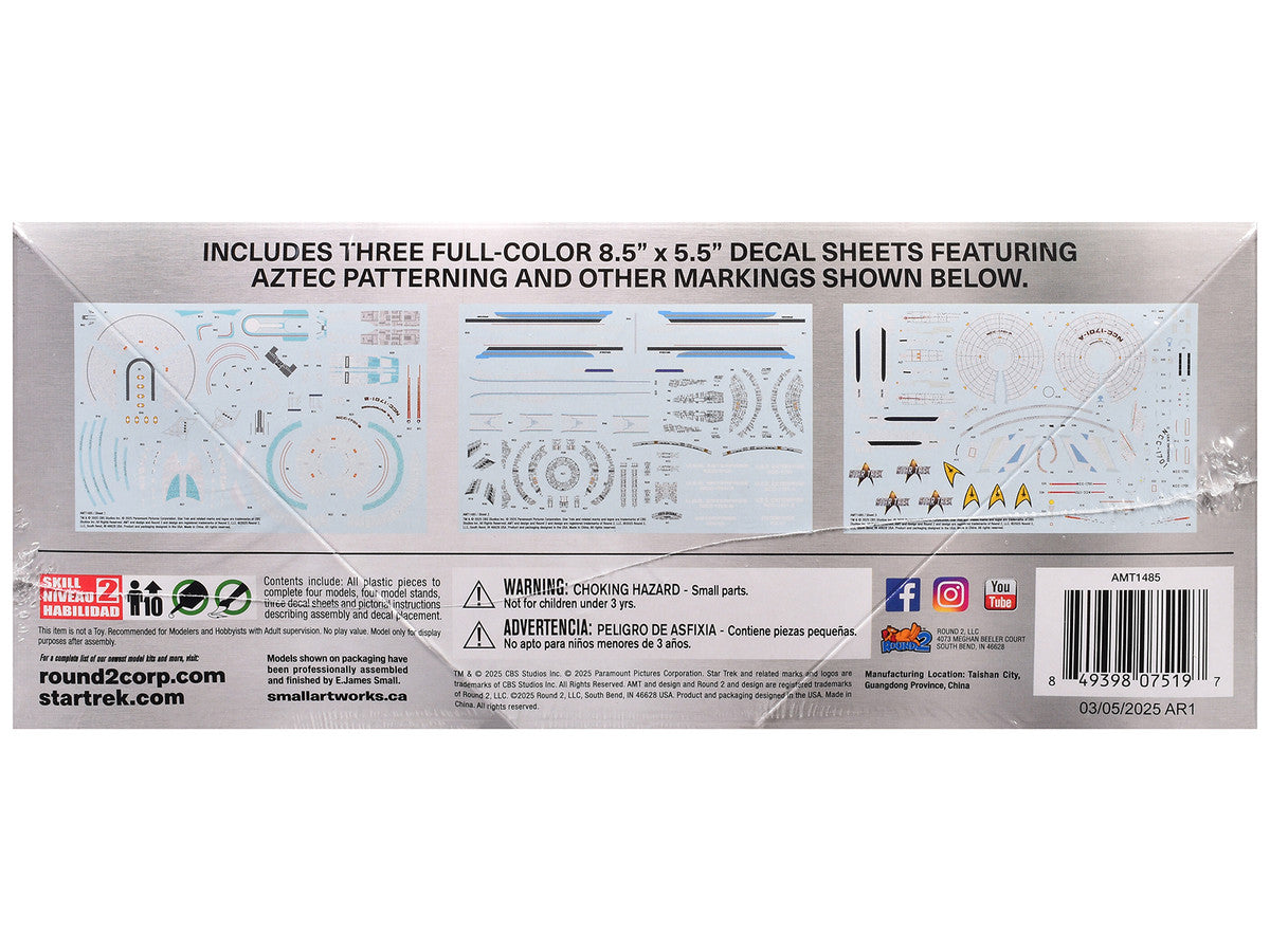 Skill 2 Model Kit U.S.S. Enterprise Four Ship Set "Star Trek" 1/2500 Scale Model by AMT LuxuryLifeWay Online Store