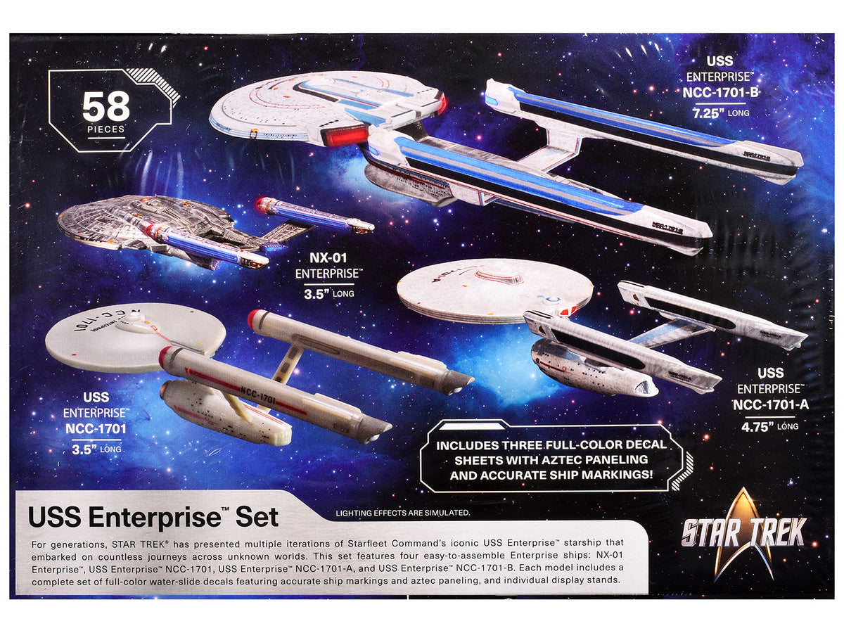 Skill 2 Model Kit U.S.S. Enterprise Four Ship Set "Star Trek" 1/2500 Scale Model by AMT LuxuryLifeWay Online Store