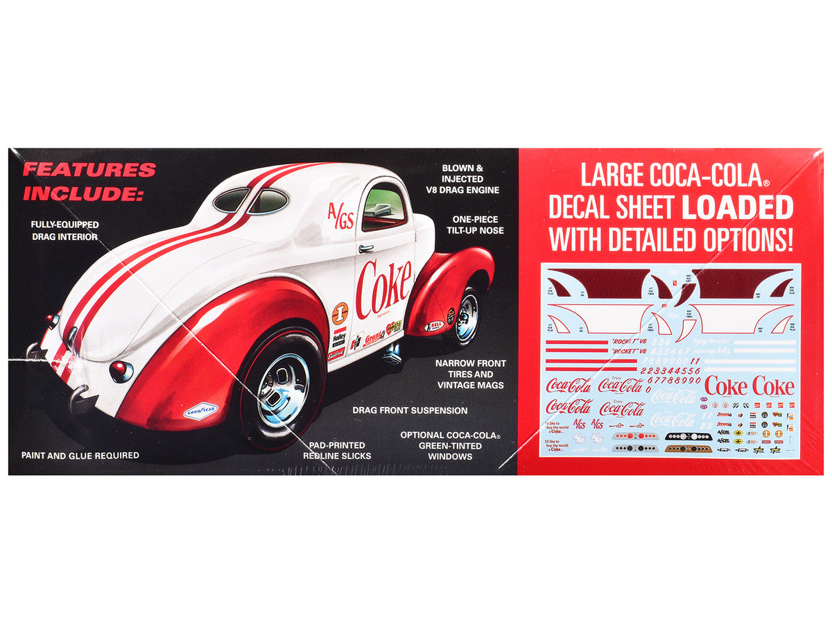 Skill 2 Model Kit 1940 Willys Coupe "Coca-Cola Race Team" 1/25 Scale Model by AMT LuxuryLifeWay Online Store