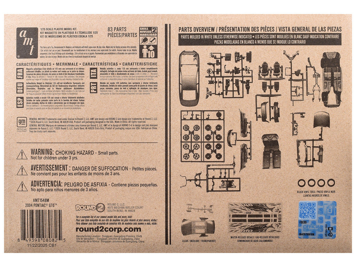 Skill 2 Model Kit 2004 Pontiac GTO 1/25 Scale Model by AMT LuxuryLifeWay Online Store