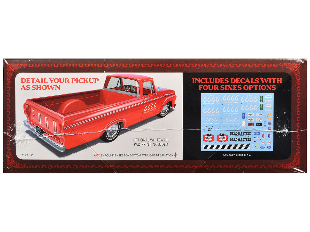 Skill 2 Model Kit 1963 Ford F-100 Pickup Truck "Four Sixes Ranch" 3-in-1 Kit 1/25 Scale Model by AMT LuxuryLifeWay Online Store