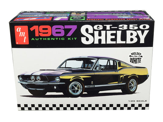 Skill 2 Model Kit 1967 Ford Mustang Shelby GT350 White 1/25 Scale Model by AMT LuxuryLifeWay Online Store