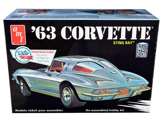 Skill 2 Model Kit 1963 Chevrolet Corvette Stingray 1/25 Scale Model by AMT LuxuryLifeWay Online Store