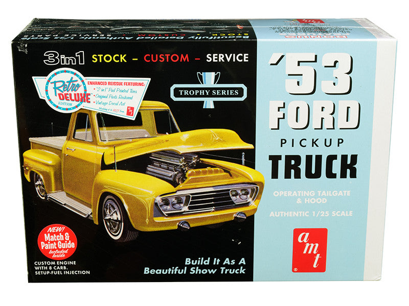 Skill 2 Model Kit 1953 Ford Pickup Truck "Trophy Series" 3 in 1 Kit 1/25 Scale Model by AMT LuxuryLifeWay Online Store