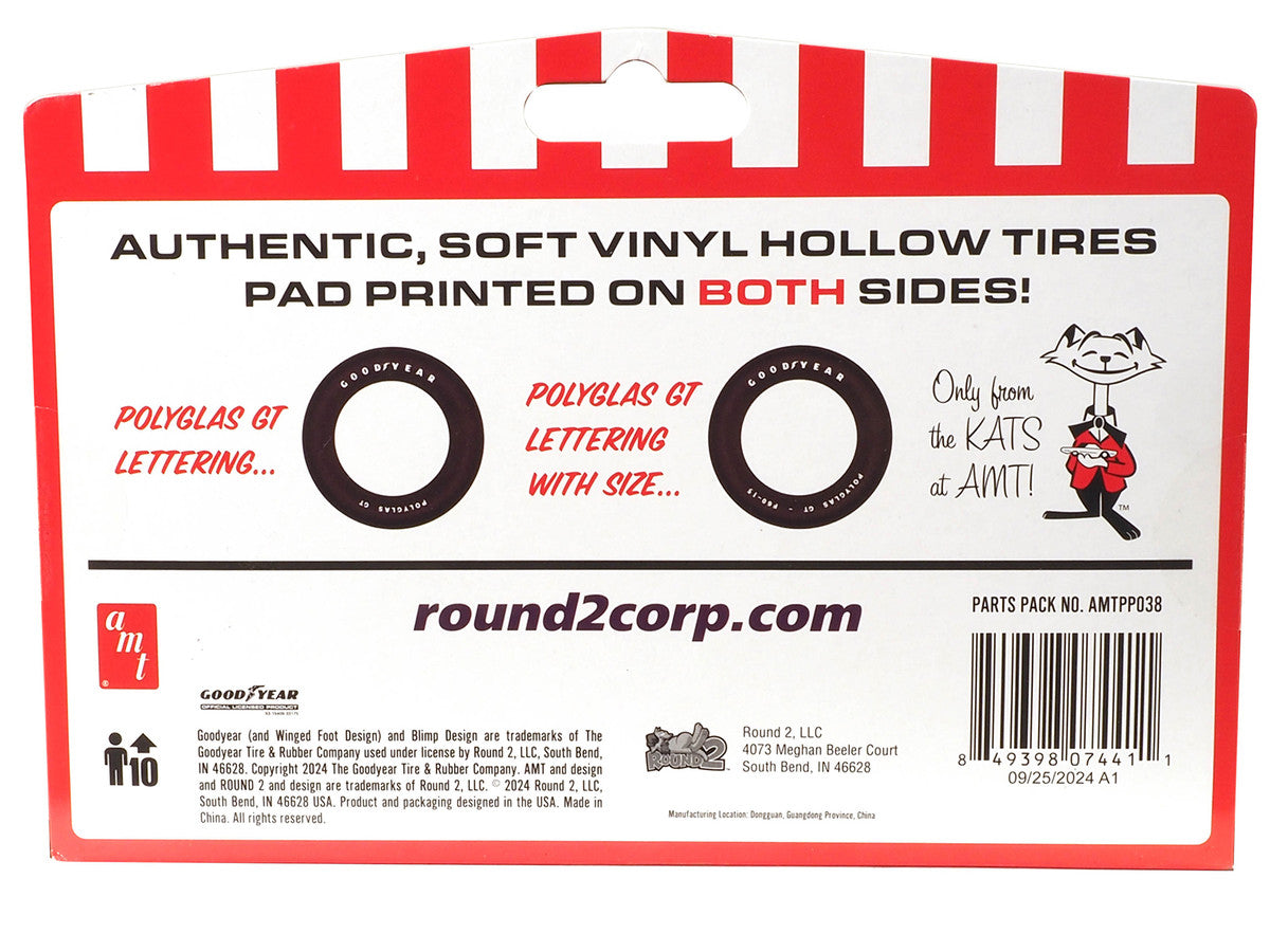 Model Kit "Goodyear Polyglas GT" Tires Set of 8 Pieces for 1/25 Scale Models by AMT LuxuryLifeWay Online Store