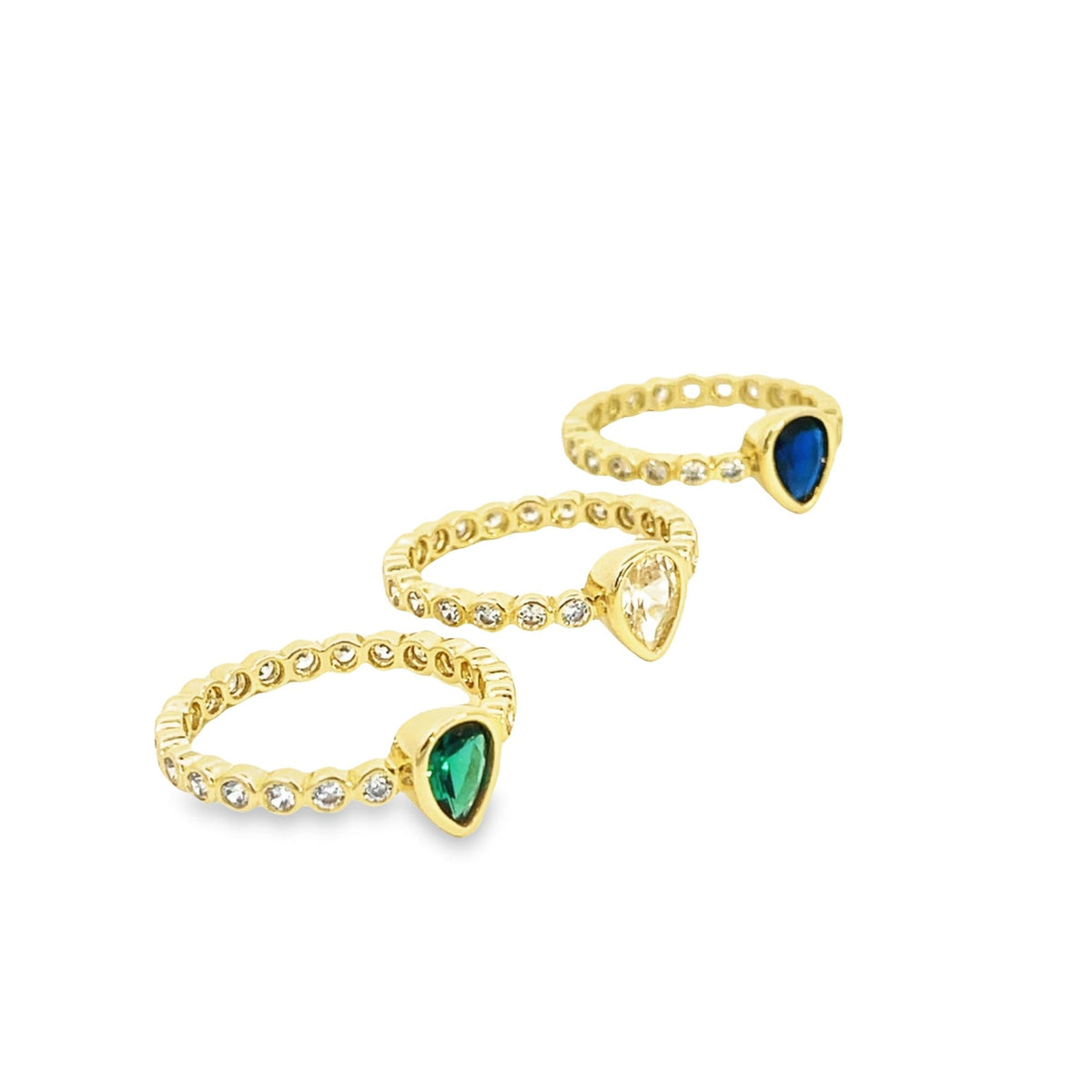 Teardrop and CZ Ring Band (D131) LuxuryLifeWay Online Store