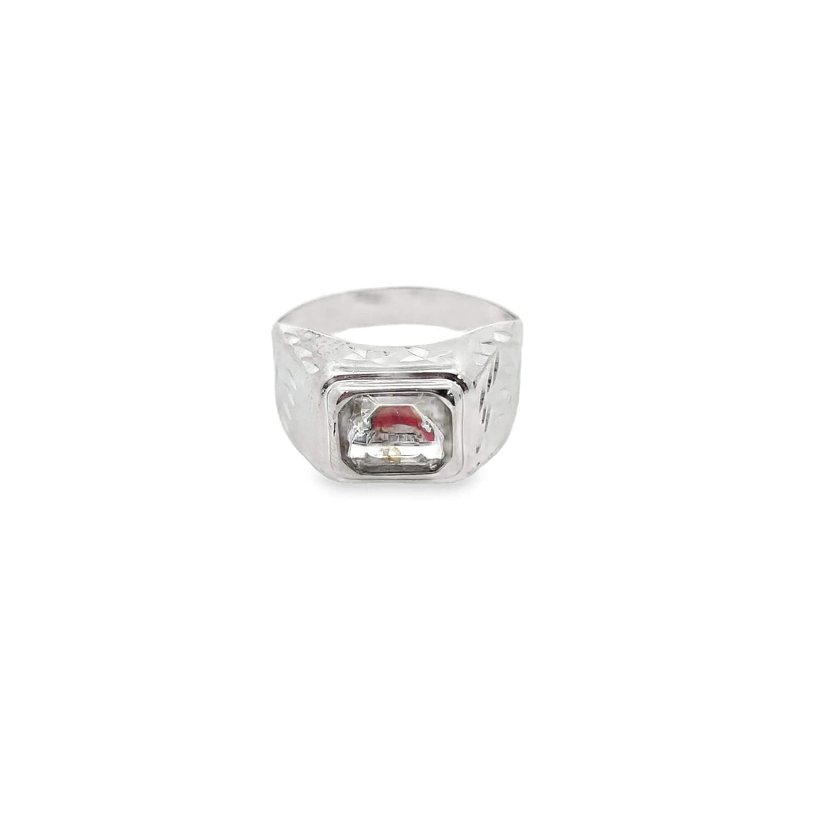 Rhodium Feather Pattern Gemstone Ring LuxuryLifeWay Online Store