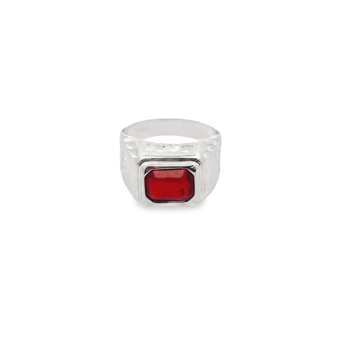 Rhodium Feather Pattern Gemstone Ring LuxuryLifeWay Online Store