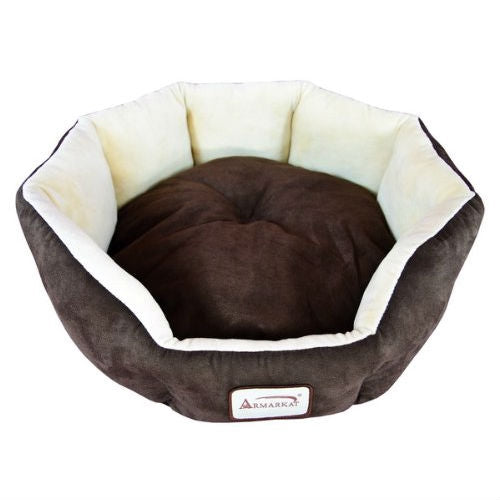 Mocha Beige Round Oval Pet Bed for Small Dogs or Cats LuxuryLifeWay Online Store