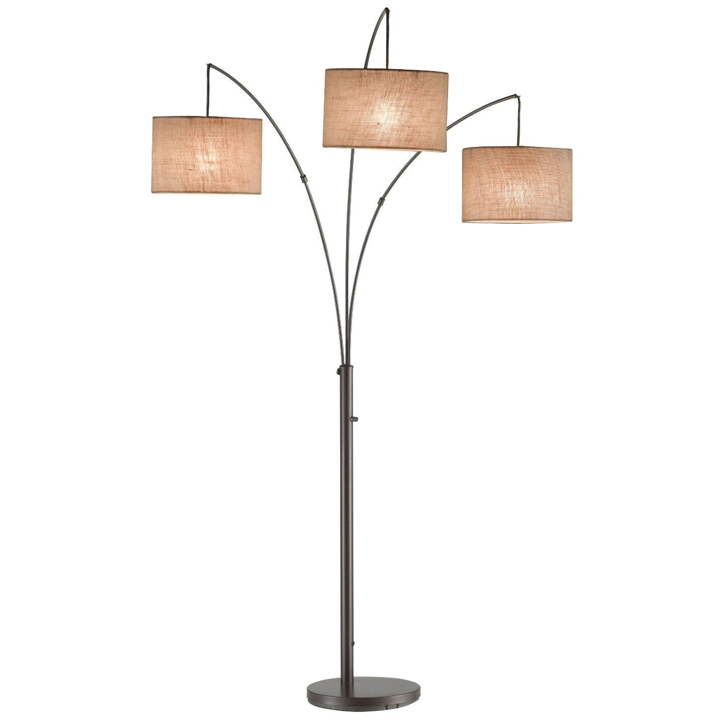 Modern 3-Light Arch Floor Lamp in Antique Bronze with Drum Style Shades LuxuryLifeWay Online Store