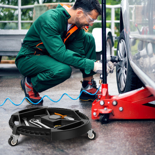 Mobile Automotive Tool Creeper with 3 Swivel Casters and 4 Compartments-Black LuxuryLifeWay Online Store