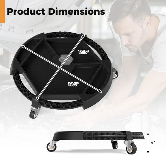 Mobile Automotive Tool Creeper with 3 Swivel Casters and 4 Compartments-Black LuxuryLifeWay Online Store