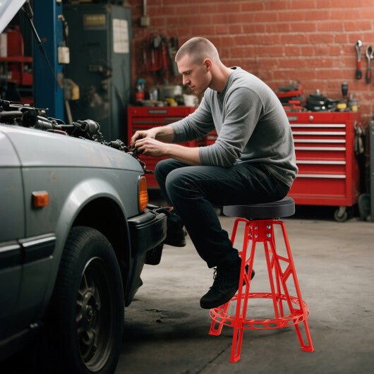 Heavy-Duty Aluminum Garage Bar Chair with 360? Swiveling Seat-Red LuxuryLifeWay Online Store