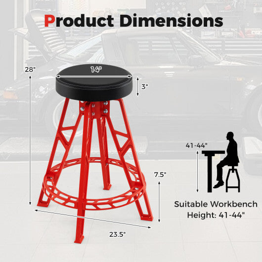Heavy-Duty Aluminum Garage Bar Chair with 360? Swiveling Seat-Red LuxuryLifeWay Online Store