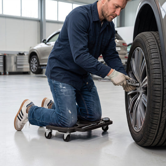 Rolling Knee Creeper with 360 Swivel Casters Lightweight Kneeling Pads-Black LuxuryLifeWay Online Store