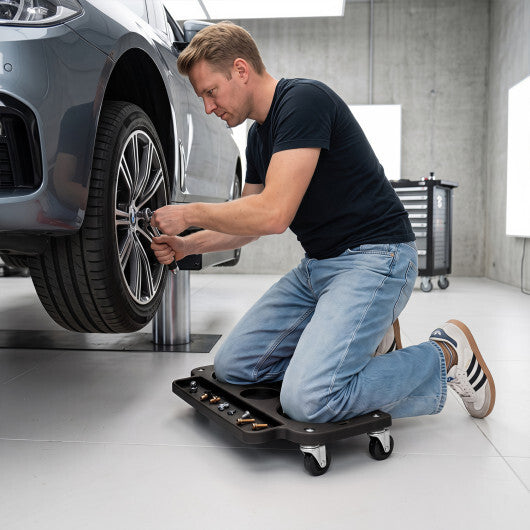Rolling Knee Creeper with 360 Swivel Casters Lightweight Kneeling Pads-Black LuxuryLifeWay Online Store