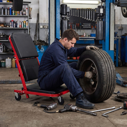 36" 3-in-1 Folding Mechanic Creeper Under Car Roller Creeper-Black LuxuryLifeWay Online Store