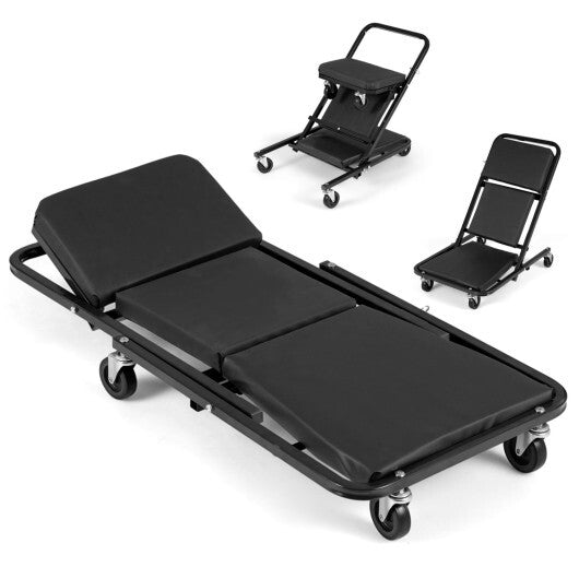 41" Foldable Mechanic Creeper with 450 LBS Capacity-Black LuxuryLifeWay Online Store