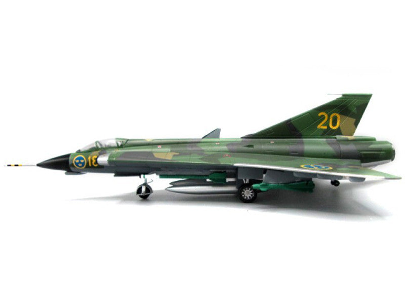 Saab J35J Draken Fighter Aircraft "Splinter Camouflage Scheme F 18 Sodertorn Wing" (1972) Swedish Air Force 1/72 Diecast Model Airplane by Aviation 72 LuxuryLifeWay Online Store