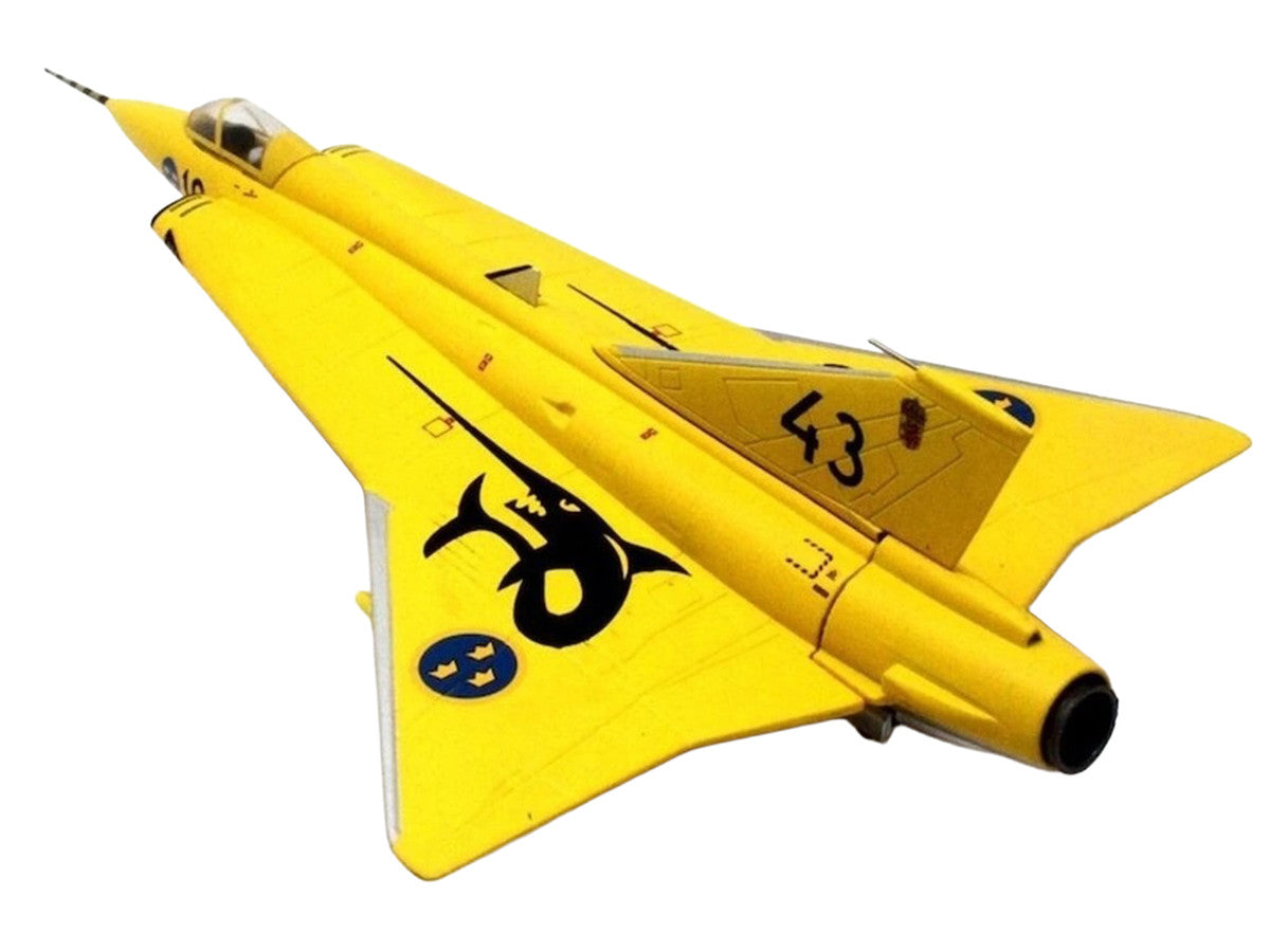 Saab J35J Draken Fighter Aircraft "43-10 3 "Johan Gul" Squadron 10 Wing Final Flight Livery" (1997) Swedish Air Force 1/72 Diecast Model Airplane by Aviation 72 LuxuryLifeWay Online Store