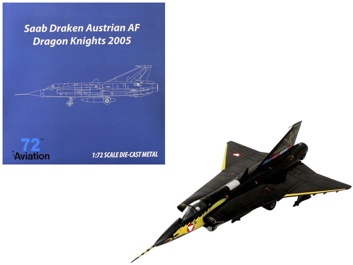 Saab Draken Fighter Aircraft "21 Draken 45th Anniversary Dragon Knights Retirement Livery" (2005) Austrian Air Force 1/72 Diecast Model Airplane by Aviation 72 LuxuryLifeWay Online Store