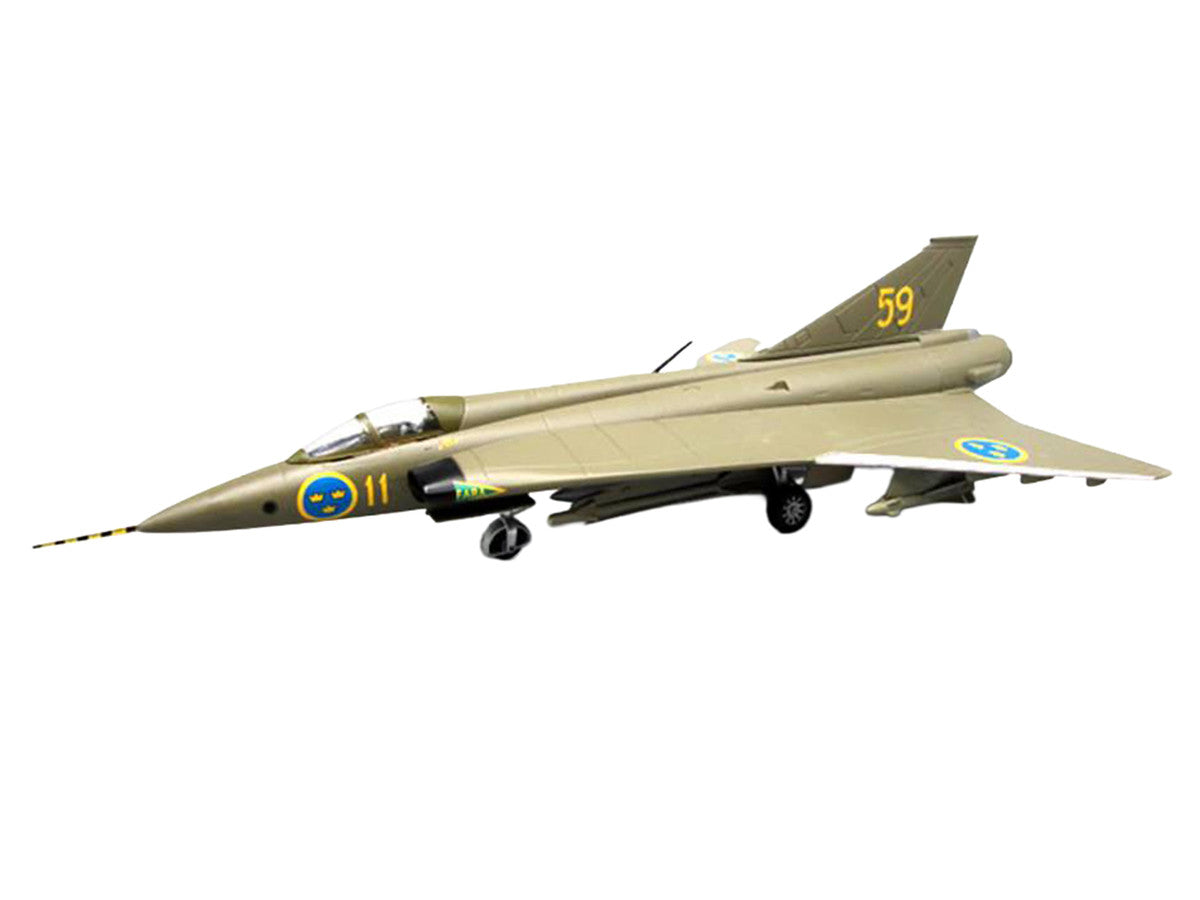 Saab S35 Draken Fighter Aircraft "59 F 11 Wing Skavsta Museum" (1979) Swedish Air Force 1/72 Diecast Model Airplane by Aviation 72 LuxuryLifeWay Online Store
