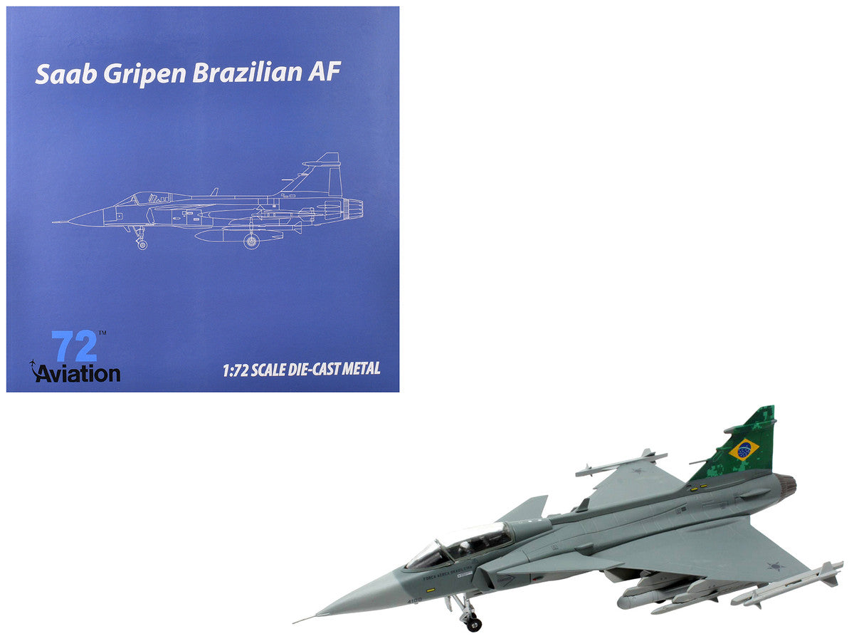 Saab JAS 39E Gripen Fighter Aircraft "Brazilian Air Force" 1/72 Diecast Model Airplane by Aviation 72 LuxuryLifeWay Online Store