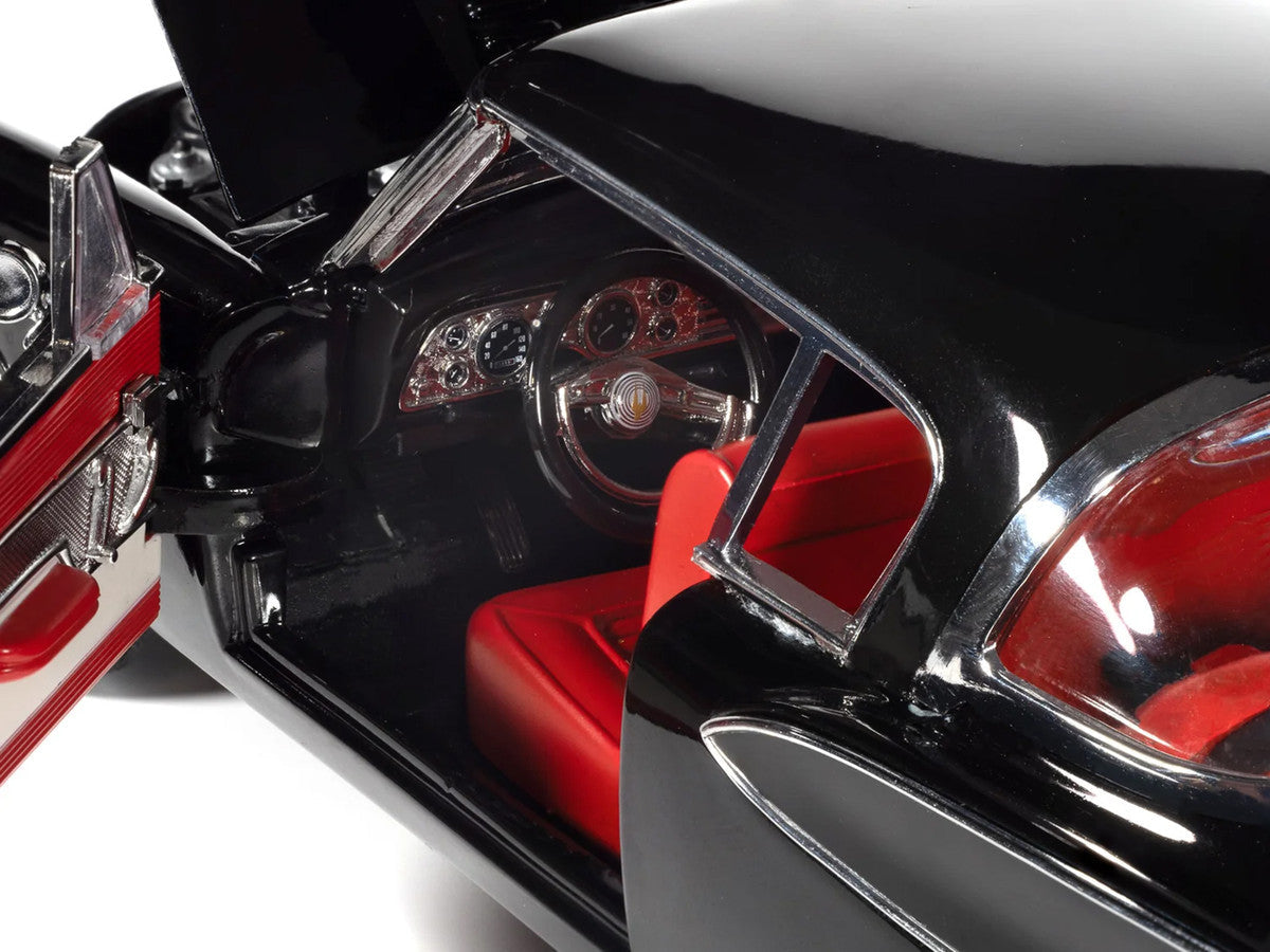 1957 Studebaker Golden Hawk Midnight Black with Red Interior 1/18 Diecast Model by Auto World LuxuryLifeWay Online Store
