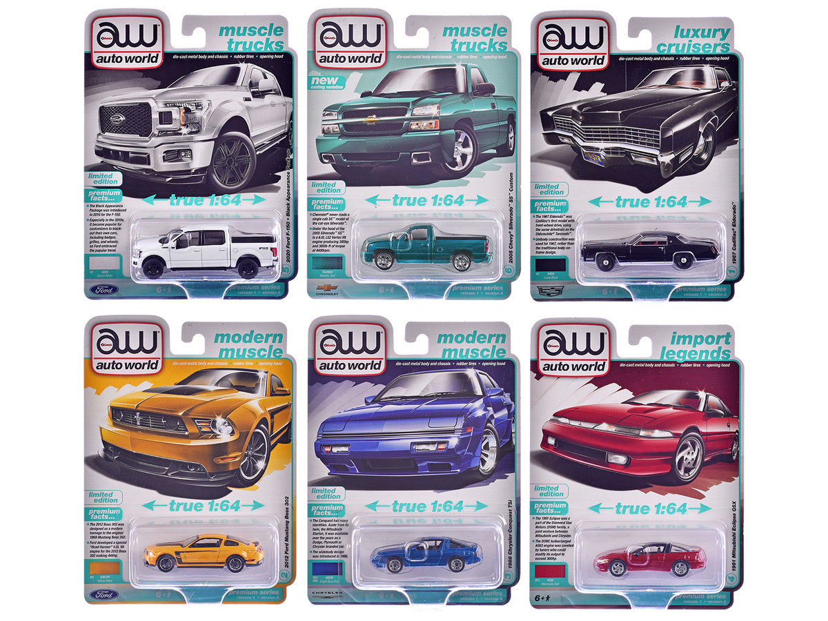 Auto World Premium 2025 Release 1 Set A of 6 pieces 1/64 Diecast Model Cars by Auto World LuxuryLifeWay Online Store