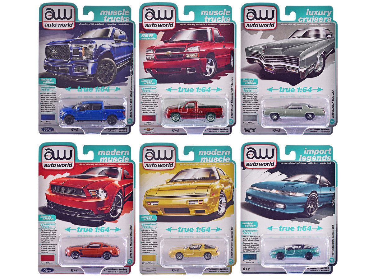 Auto World Premium 2025 Release 1 Set B of 6 pieces 1/64 Diecast Model Cars by Auto World LuxuryLifeWay Online Store