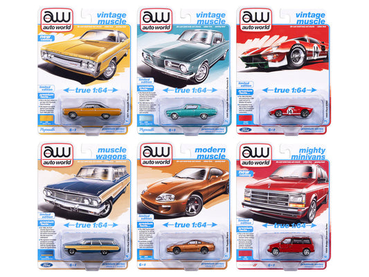 Auto World Premium 2025 Release 3 Set A of 6 pieces 1/64 Diecast Model Cars by Auto World LuxuryLifeWay Online Store