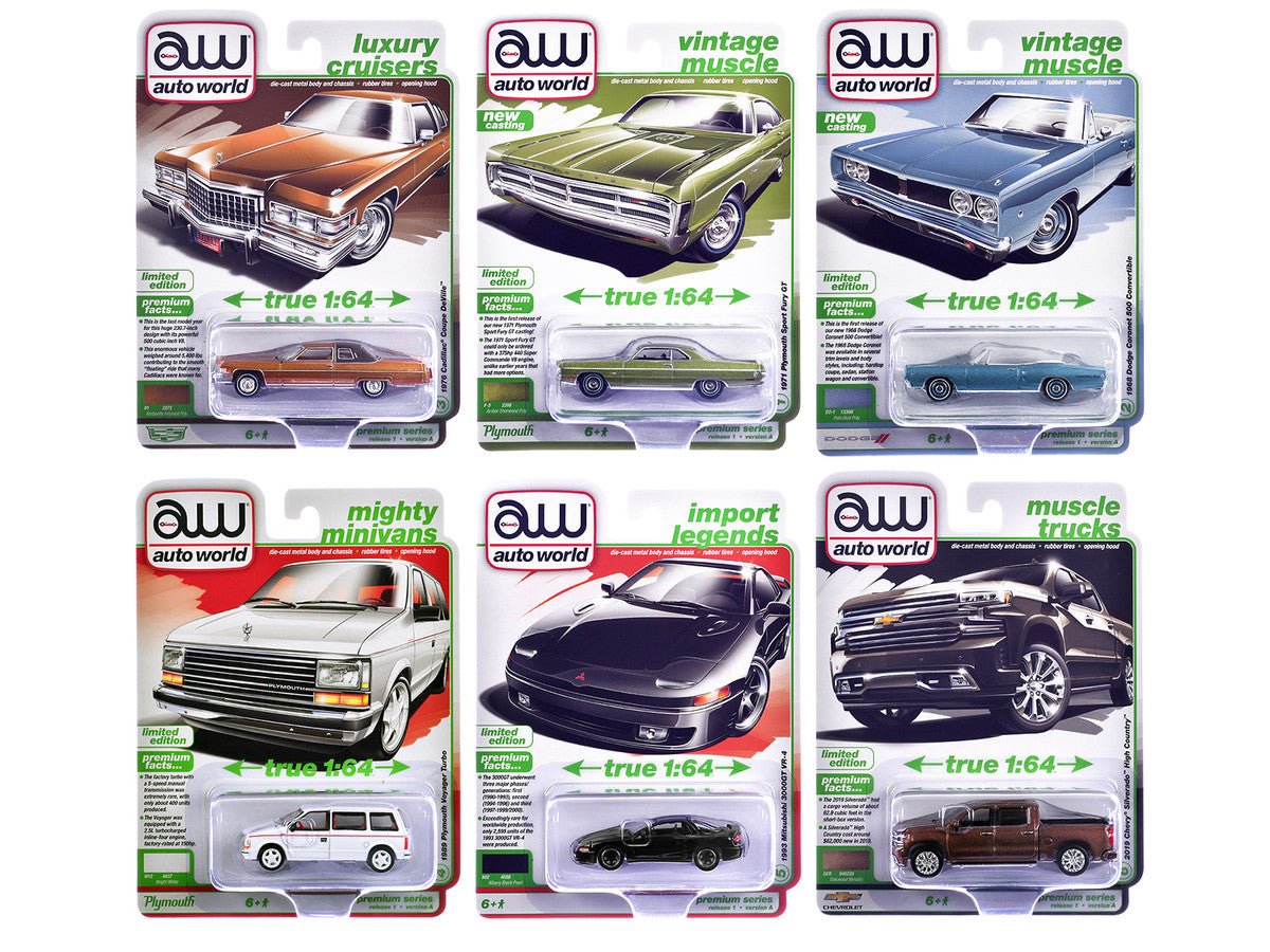 Auto World Premium 2026 Release 1 Set A of 6 pieces 1/64 Diecast Model Cars by Auto World LuxuryLifeWay Online Store