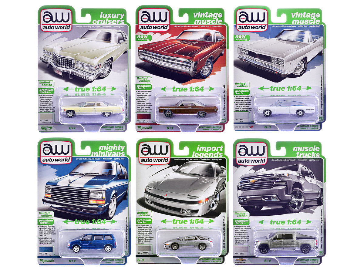 Auto World Premium 2026 Release 1 Set B of 6 pieces 1/64 Diecast Model Cars by Auto World LuxuryLifeWay Online Store