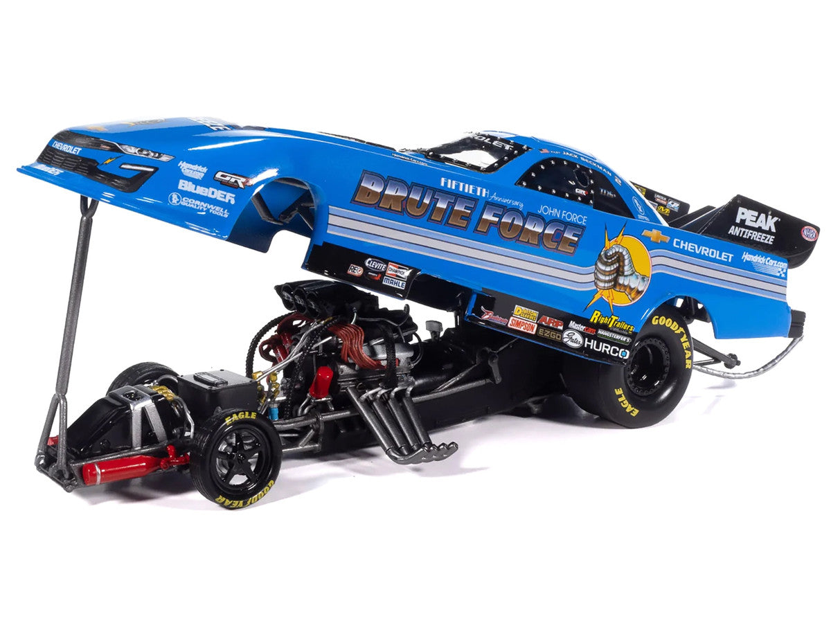 Chevrolet Camaro SS NHRA Funny Car Jack Beckman "Brute Force Tribute" (2025) "John Force Racing" Limited Edition 1/24 Diecast Model by Auto World LuxuryLifeWay Online Store