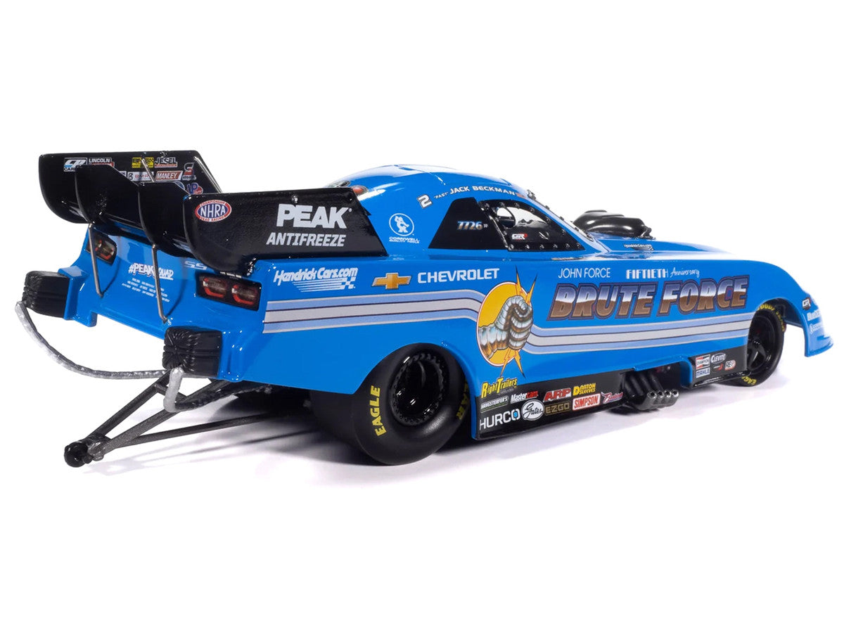 Chevrolet Camaro SS NHRA Funny Car Jack Beckman "Brute Force Tribute" (2025) "John Force Racing" Limited Edition 1/24 Diecast Model by Auto World LuxuryLifeWay Online Store